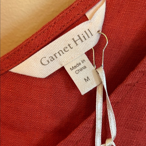 Garnet Hill Rust Flax Linen Drop waist Sun Dress NWT - Picture 7 of 8